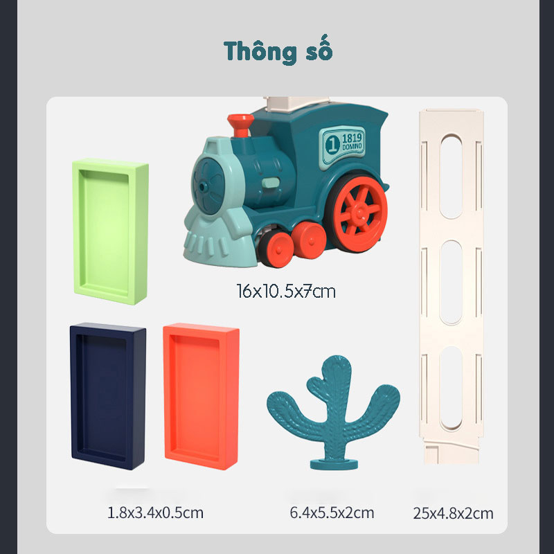 Đồ Chơi Đoàn Tàu Thả Domino Có Đèn Cho Bé Xếp Hình Lắp Ráp Giải Trí Giúp Bé Tăng Trí Thông Minh Rèn Luyện Tư Duy PaKaSa - Chính Hãng