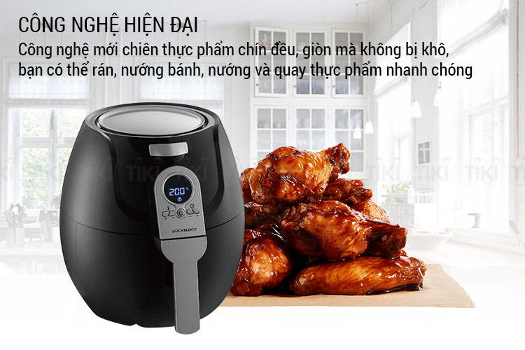 Nồi Chiên Không Dầu LOCK & LOCK ECF-301R - (3.2L) - Đen