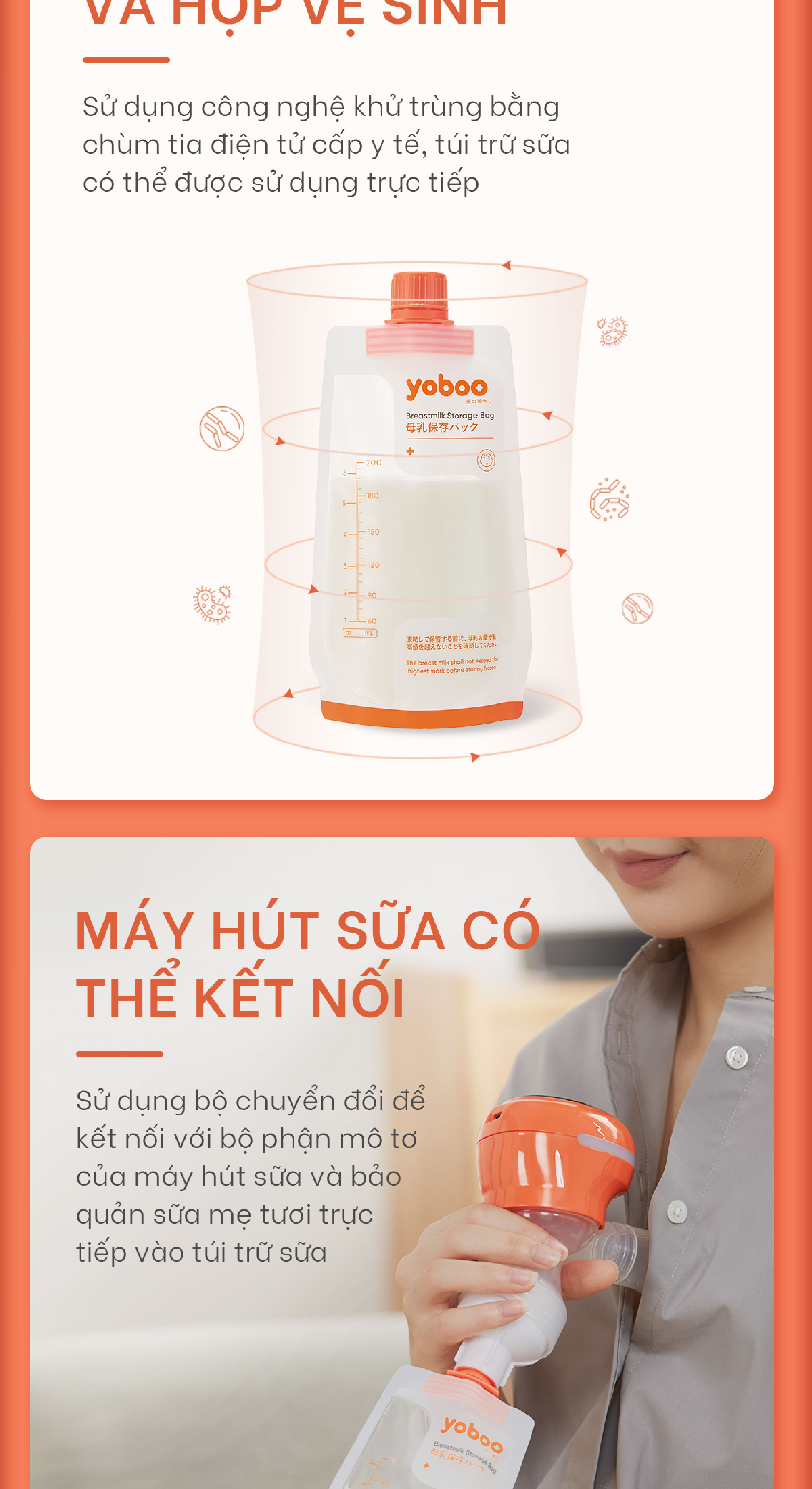 combo 3 hộp túi trữ sữa mẹ nút vặn 200ml yoboo (90 túi) 3