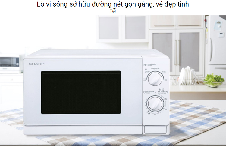 Lò Vi Sóng Sharp R-201VN-W (20L) - Hàng Chính Hãng