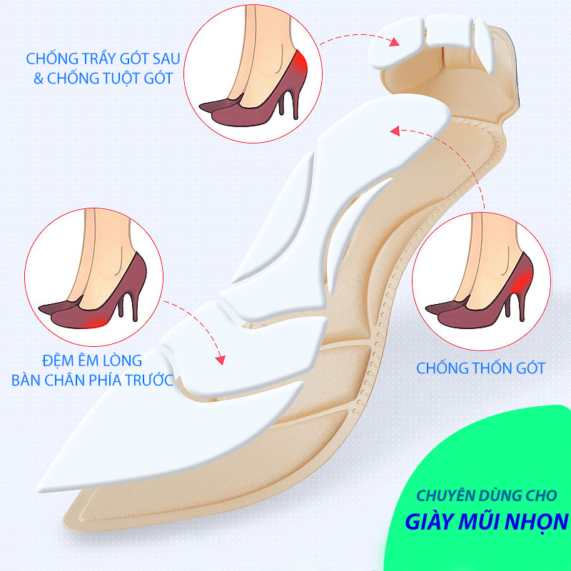 lót giày cao gót mũi nhọn cao cấp êm chân buybox