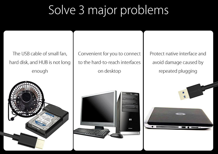 Cáp Nối Dài USB 3.0 Orico CEF3-15 1.5m - Hàng Nhập Khẩu