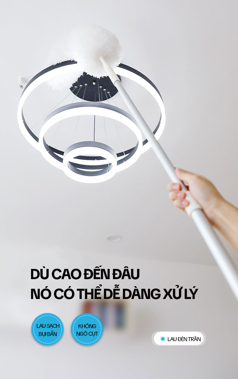Chổi Quét Trần Nhà OKwife HD-7823A-40, Cây Quét Mạng Nhện Đa Năng, Chổi Lông Quét Bụi Trần Nhà