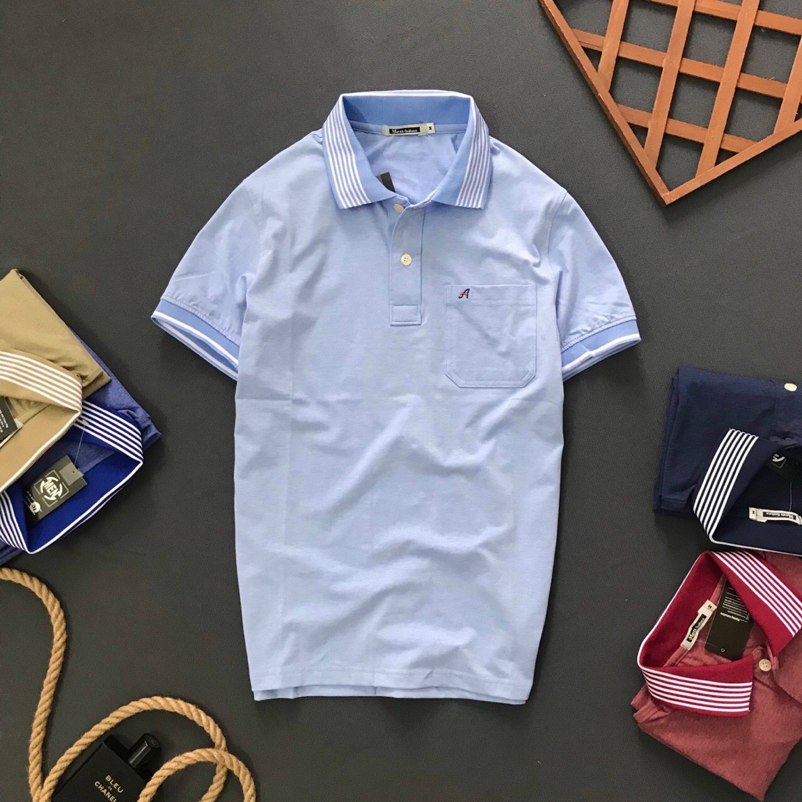 Áo thun polo nam có cổ bẻ sọc ngang cá sấu cao cấp ND014 - Áo thun nam ngắn tay có cổ Áo Thun Polo Nam Có Cổ Bẻ Sọc Ngang Cá Sấu Cao Cấp Nd014 - Áo Thun Nam Ngắn Tay Có Cổ