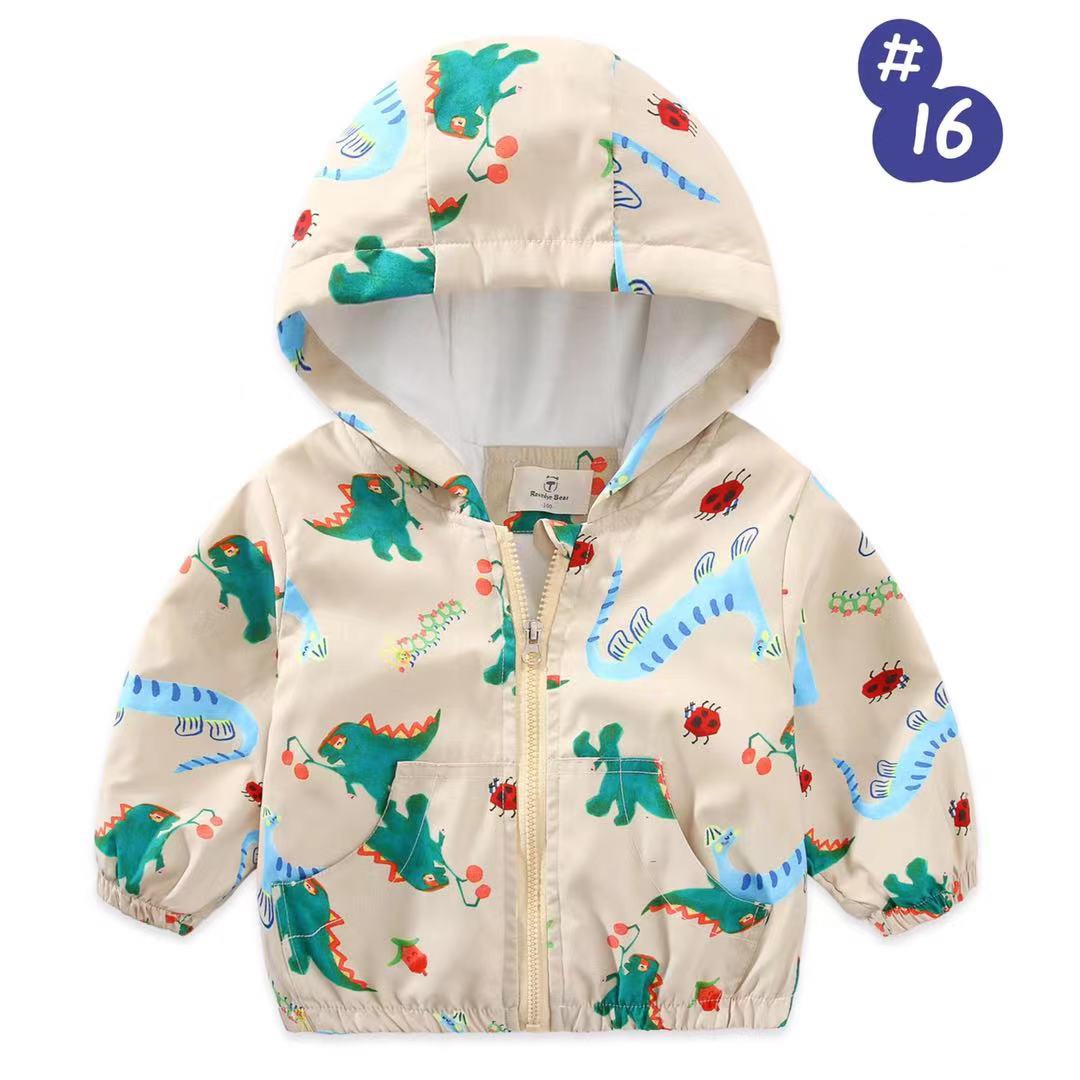 Áo khoác gió bé trai 2-7 tuổi 2 lớp in hình ngộ nghĩnh, Áo gió cho bé xuất Hàn bên trong lót cotton hàng Quảng Châu