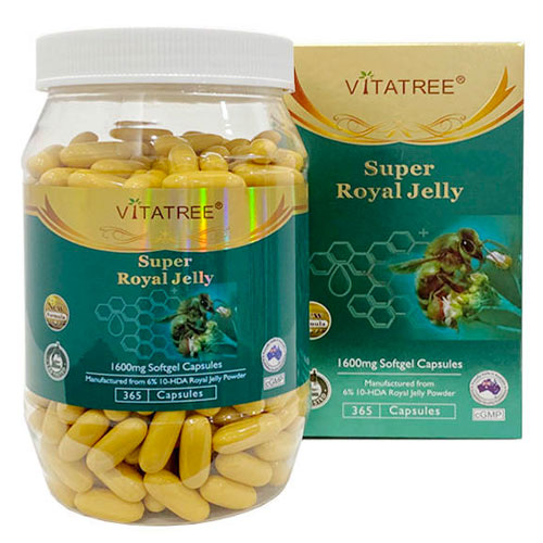 Thực phẩm bảo vệ sức khỏe Úc - Viên uống sữa ong chúa VITATREE Super Royal Jelly 1600mg 365 viên - Hàng Chính Hãng 1