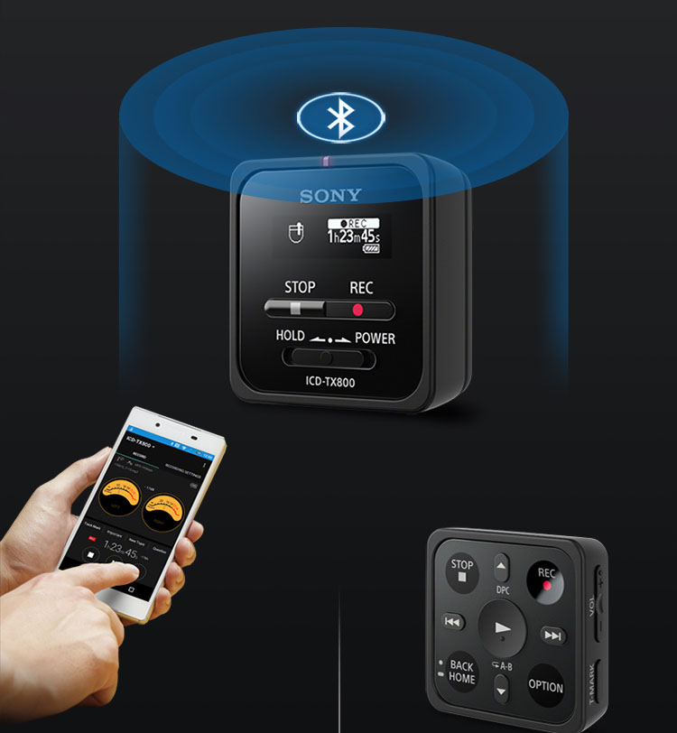 Máy Ghi Âm Kĩ Thuật Số Điểu Khiển Bluetooth 16G ICD-TX800 Sony SONY - Đen