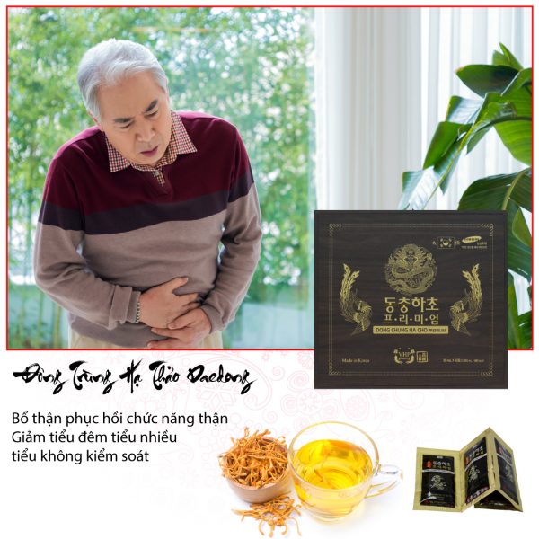 Nước đông trùng hạ thảo Hàn Quốc hộp gỗ 60 gói Daedong Korea Ginseng - Tăng cường sinh lý, bồi bổ phế thận, ổn định nội tiết tố