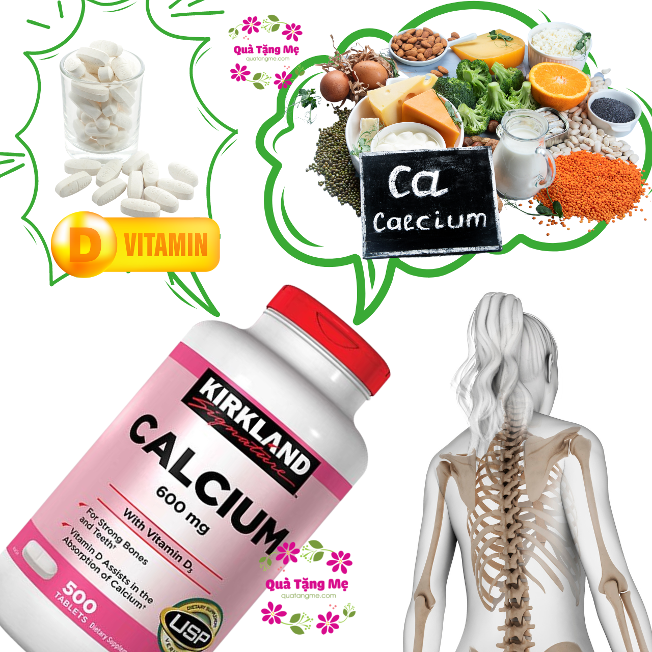 Calci D3 Mỹ Cho Người Lớn Kirkland Signature Calcium 600mg With Vitamin D3