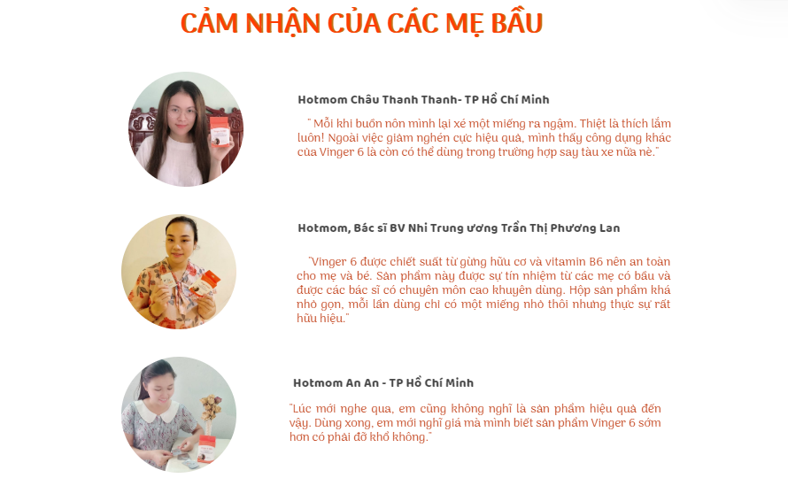 Combo 5 hộp Miếng ngậm giảm ốm nghén Vinger-6 - Liệu trình tối ưu