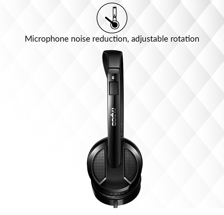 Tai Nghe Có Dây Chụp Tai On-ear Rapoo H100 Wired Stereo - Hàng Chính Hãng