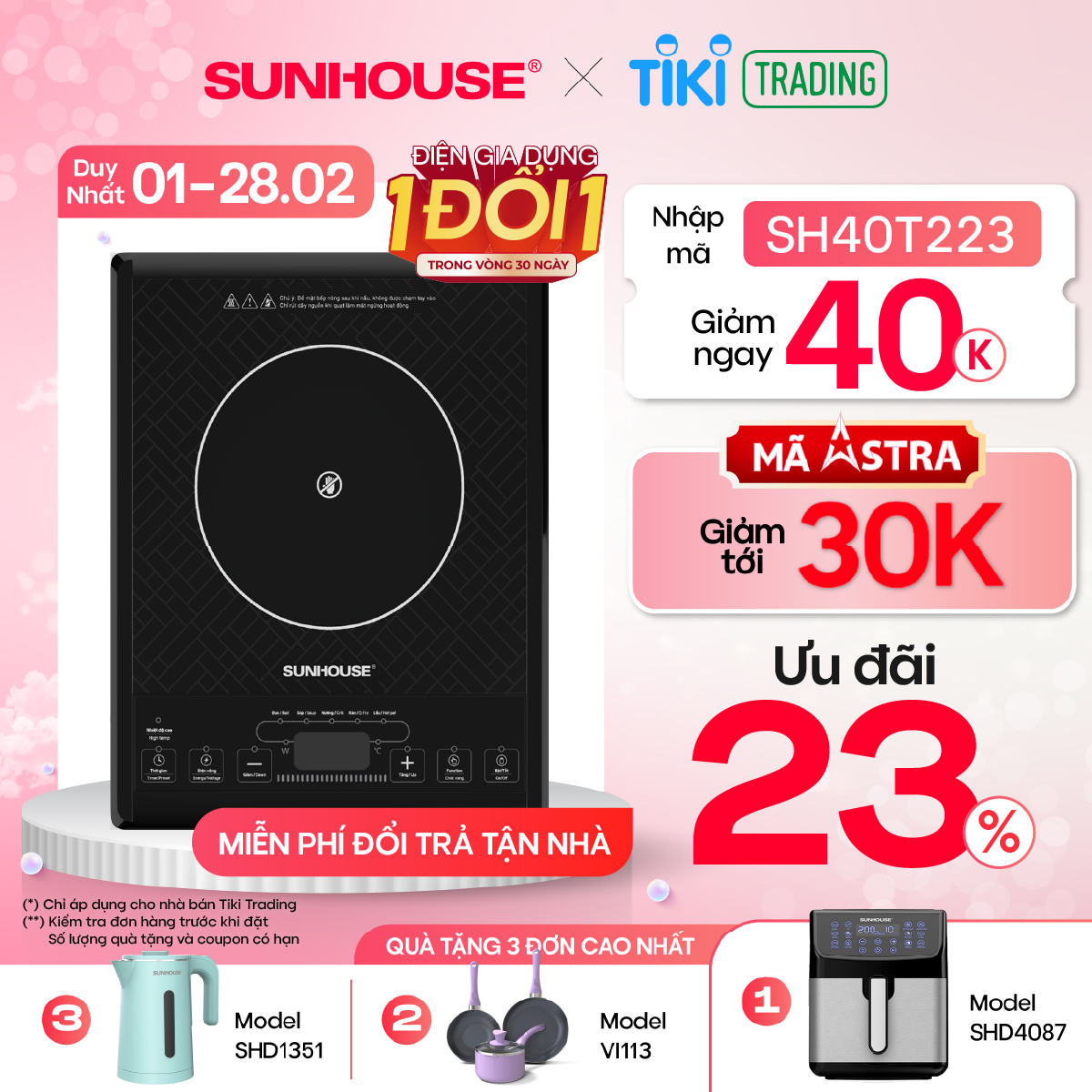Bếp Hồng Ngoại Sunhouse SHD6011 2000W - Đen- hàng chính hãng