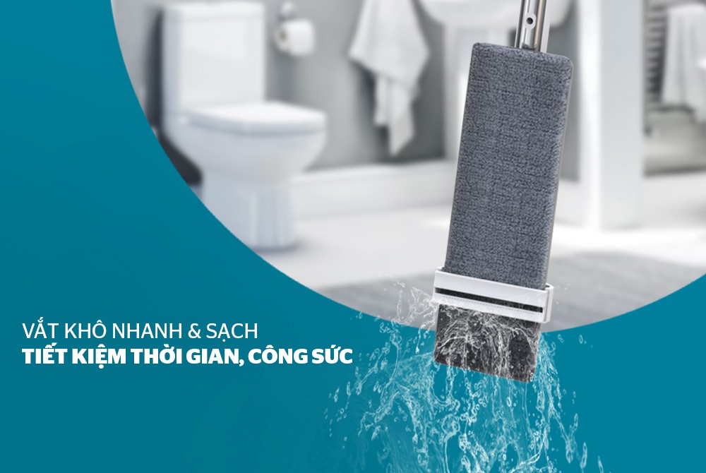 Cây lau nhà tự vắt đa năng Sunhouse KS-MO3211PW