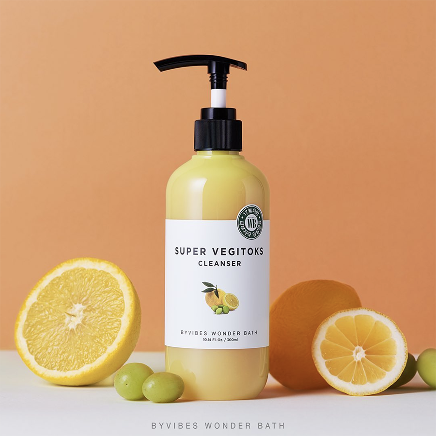 Sữa Rửa Mặt Sủi Bọt Thải Độc Byvibes Wonder Bath Super Vegitoks Cleanser (Màu Vàng) (300ml)