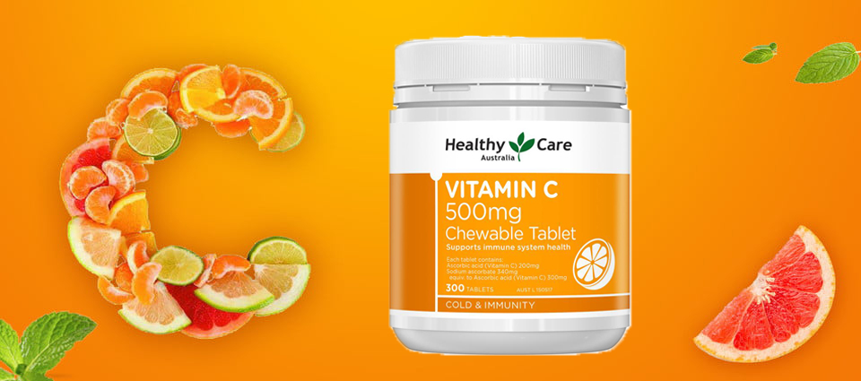Vitamin C Úc Healthy Care 500mg Giúp Tăng Sức Đề Kháng và Hệ Miễn Dịch, Trắng Sáng Da Đẹp Da - 500v (ngậm)  - QuaTangMe Extaste