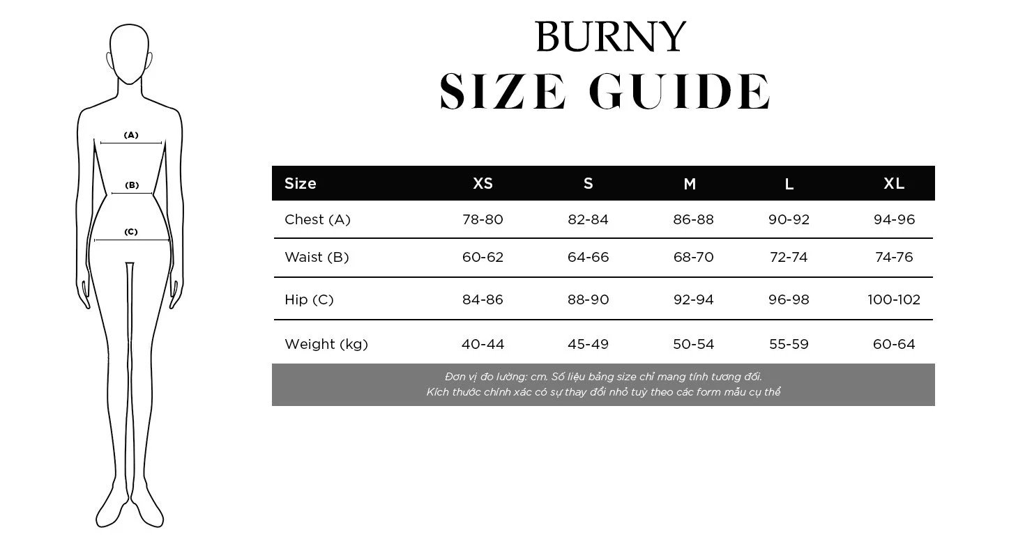 bang chon size quan ao nu burny