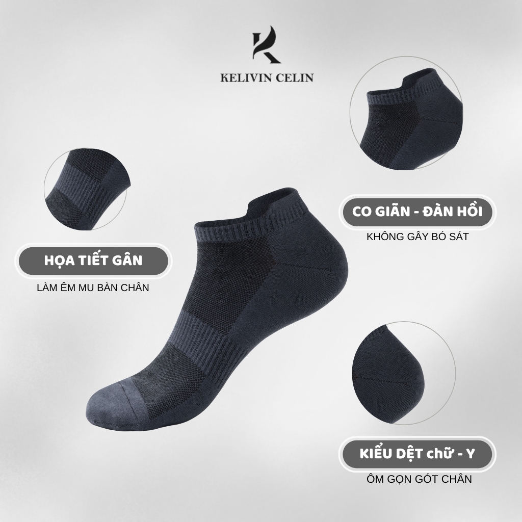 Tất - Vớ Nam Cổ Ngắn Basic Cao Cấp Nhiều Màu Dệt Từ Sợi Tre - Kháng Khuẩn, Thấm Hút, Thoáng Mát, Ngăn Mùi gấp 4 lần tất thường