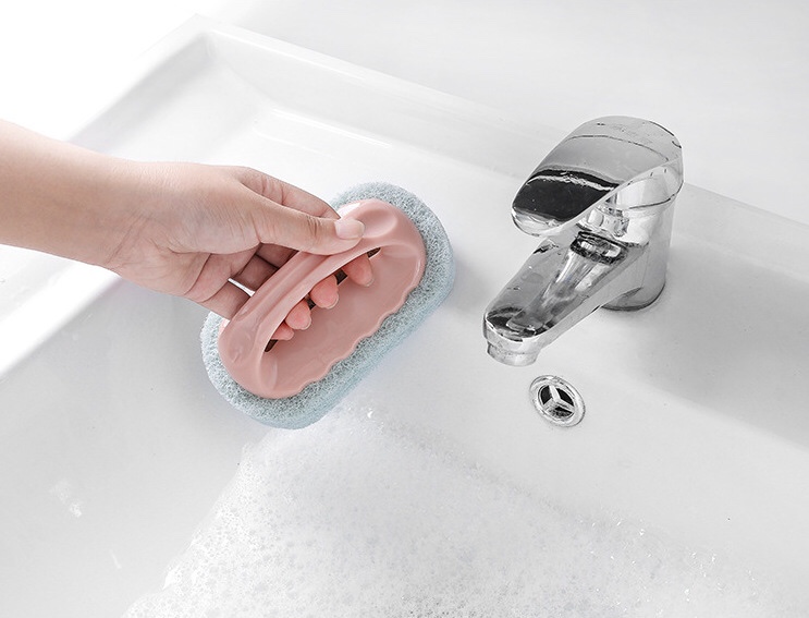 Dụng cụ chà rửa bằng sợi bọt biển đánh bay mọi vết bẩn cứng đầu (giao màu ngẫu nhiên) - 14 x 8 cm