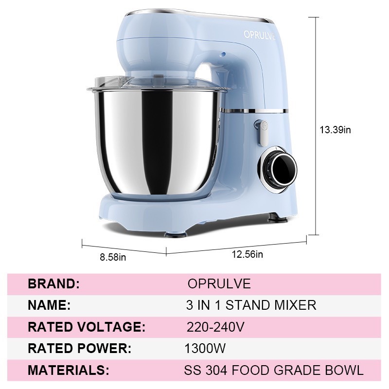 Máy nhào bột OPRULVE 4.5L 1300W model SM-1530- Trộn bột, đánh kem, đánh trứng, .. Hàng chính hãng MALAYSIA