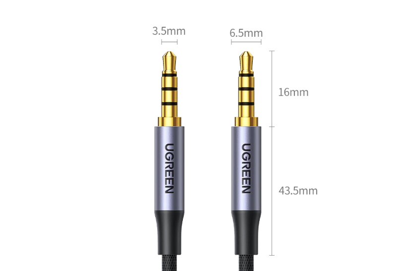 Cáp âm thanh 2 đầu 3.5mm 2m Vỏ nhôm dây dù Ugreen 183AT20782AV Hàng chính hãng