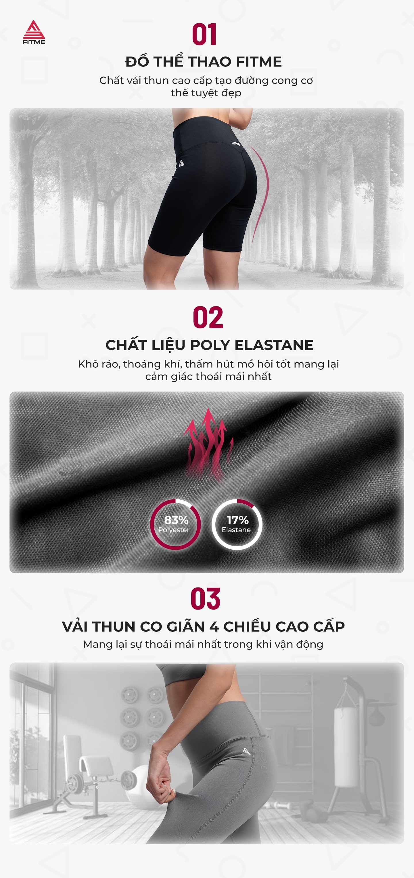 Quần legging nữ Fitme Zeta nâng mông cao cấp chất liệu dày dặn cạp cao chuyên tập gym và tập yoga
