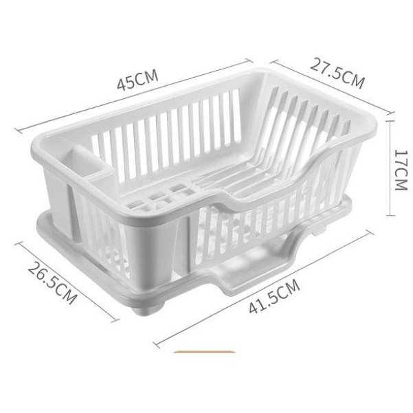 Kệ Rổ Úp Chén Có Khay Hứng Nước Nhựa Cao Cấp