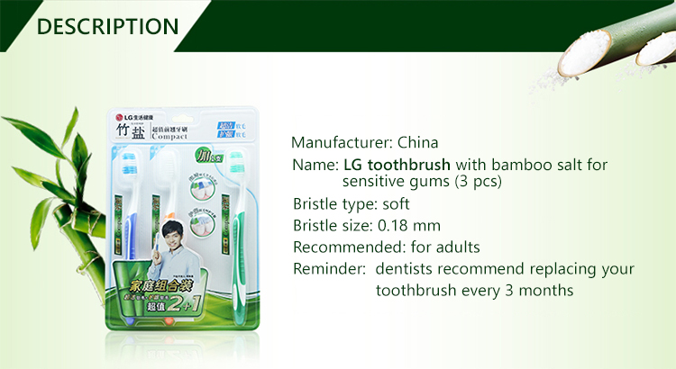 Bàn Chải Đánh Răng LG Bamboo Salt (Bộ 3 Cây)