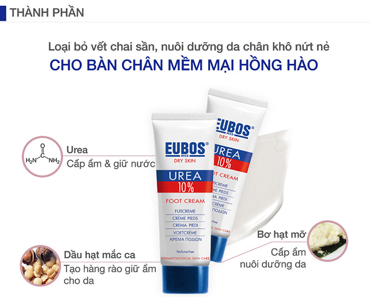 Kem Dưỡng Chân Dành Cho Da Khô Urea 10% Eubos Dry Skin Urea 10% Foot Cream (100ml)