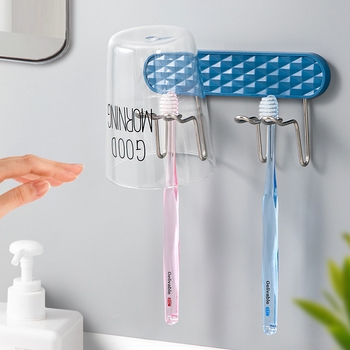 Giá Treo Bàn Chải Đánh Răng Và Cốc Dán Tường Loại Đôi Cao Cấp - HENRYSA