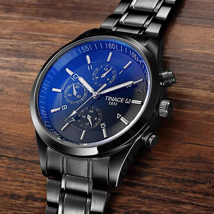 Đồng hồ nam thể thao TINACE TN3M1 dây thép đen mặt đổi màu thời thượng
