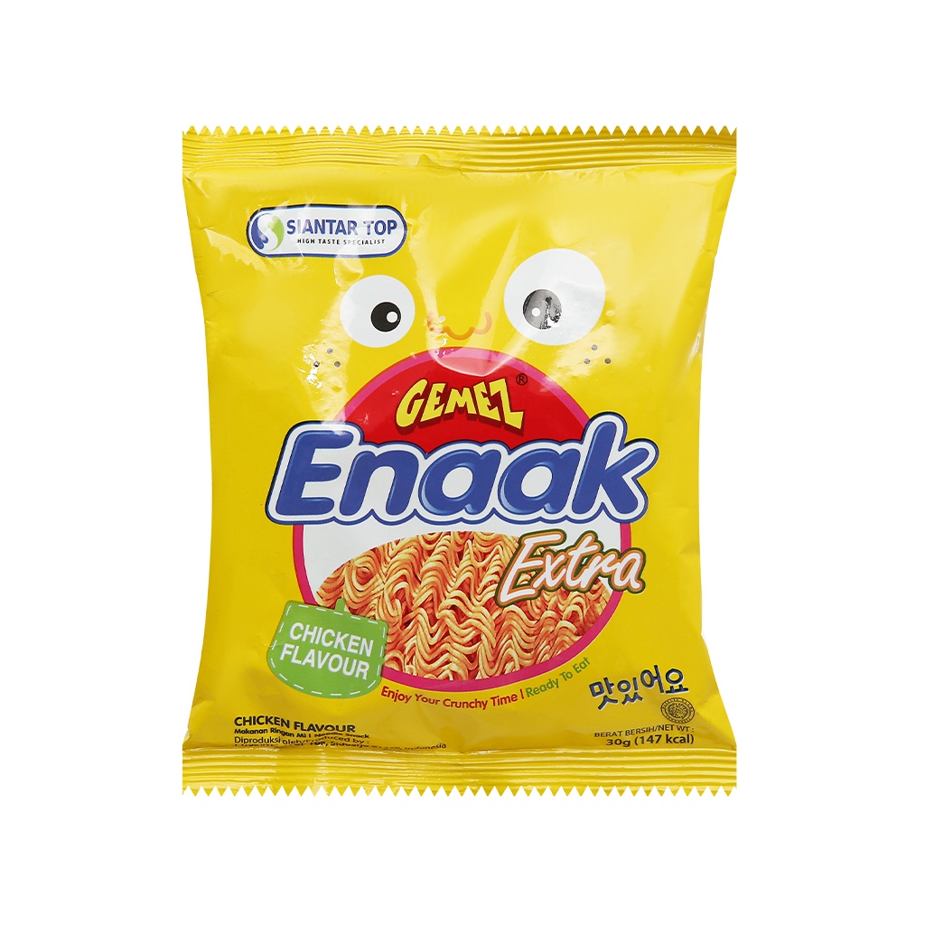 HỘP 24 GÓI MÌ TRẺ EM ĂN SỐNG SNACK ENAAK  INDONESIA GIÒN NGON 30GRAM