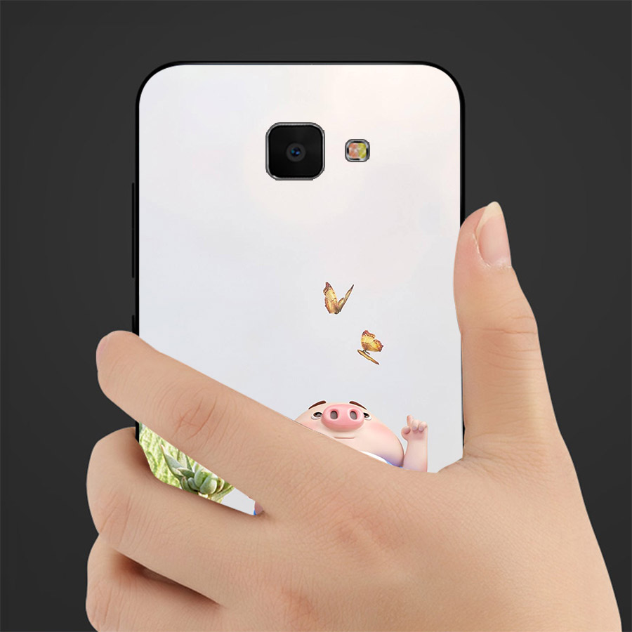 Ốp lưng cứng viền dẻo dành cho điện thoại Samsung Galaxy A3 2016 - Heo Dễ Thương MS HDTDD126