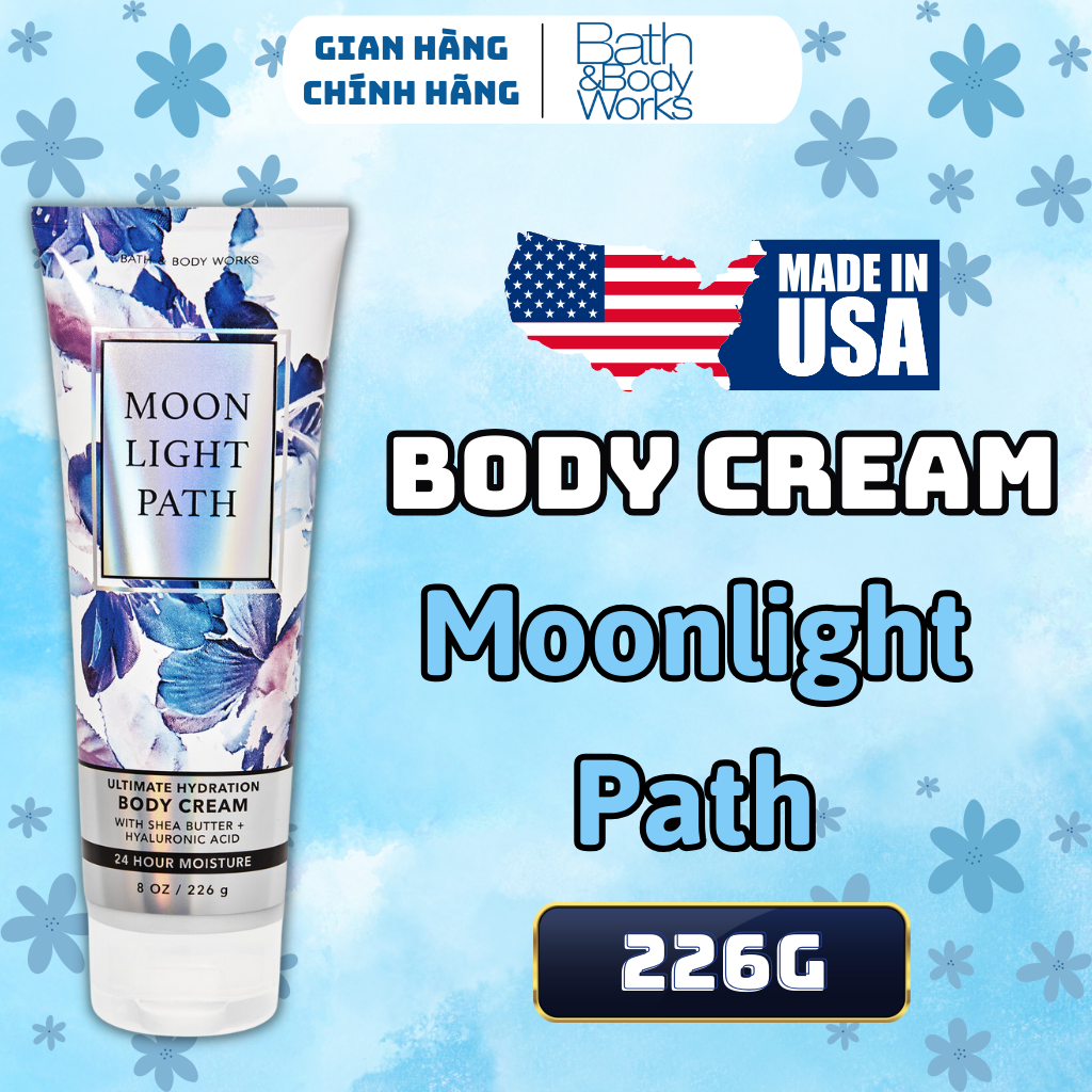 Body Mist Bath And Body Works Nam Nữ Chính Hãng Moonlight Path, Xịt Thơm Body Toàn Thân Hương Nước Hoa 236ml