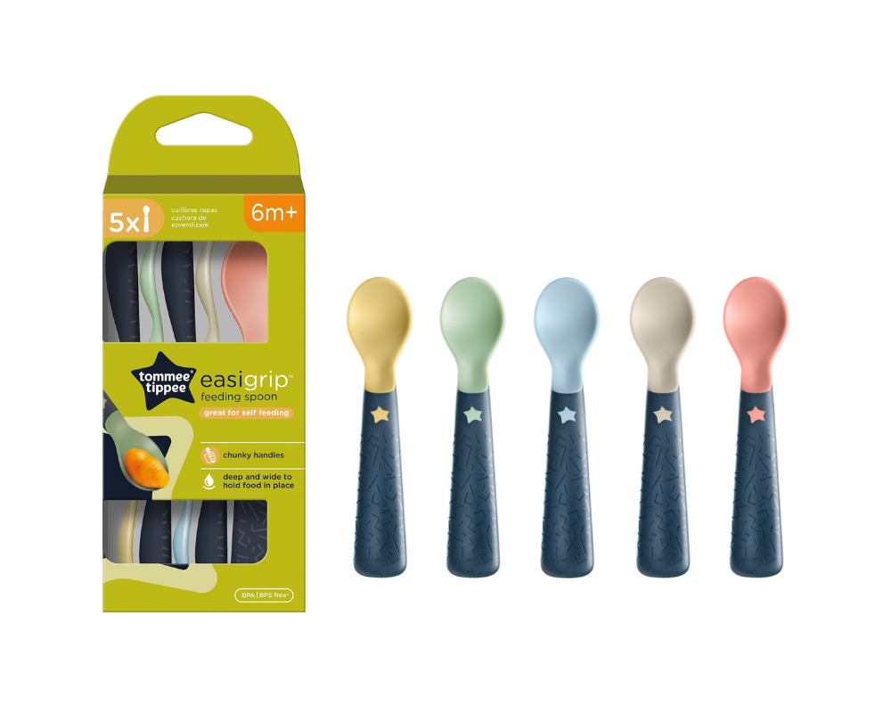 Thìa Tập Ăn Tommee Tippee Easigrip, Dành Cho Bé Từ 6 Tháng - Set 5 Thìa, Tách Lẻ (Giao Màu Ngẫu Nhiên)