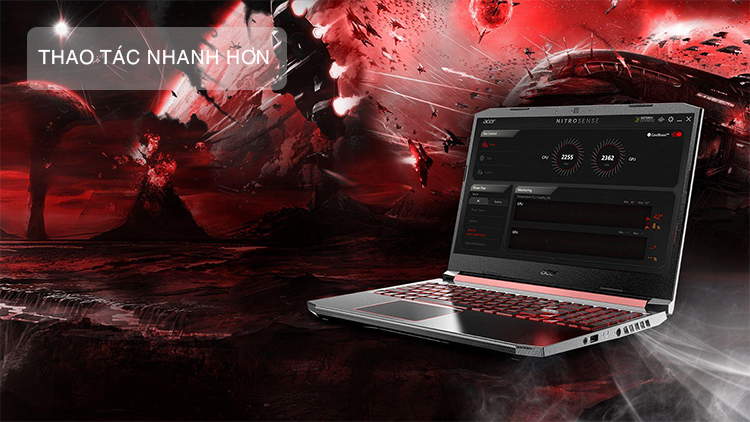 Laptop Acer Nitro 7 Carbon AN715-51-750K NH.Q5HSV.003 Core i7-9750H/ GTX 1660TI/ Win10 (15.6 FHD IPS) - Hàng Chính Hãng