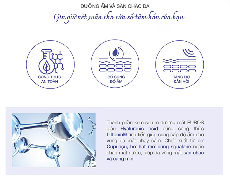 Kem serum chống lão hóa vùng mắt EUBOS anti-age hyaluron eye contour cream serum 15ml