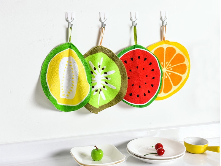 Khăn lau đa năng siêu thấm họa tiết trái cây hình tròn 20cm