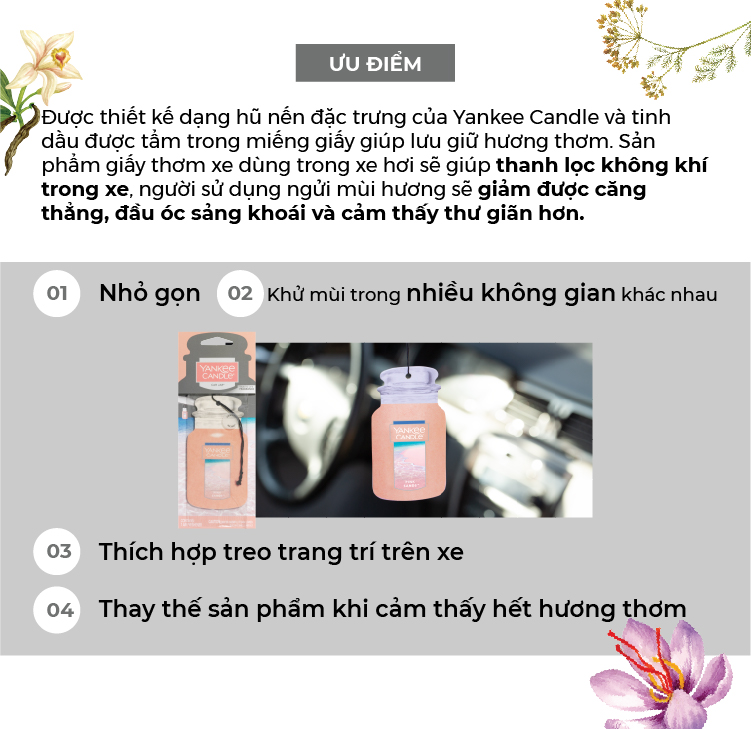 Giấy Thơm Xe Yankee Candle - Pink Sands