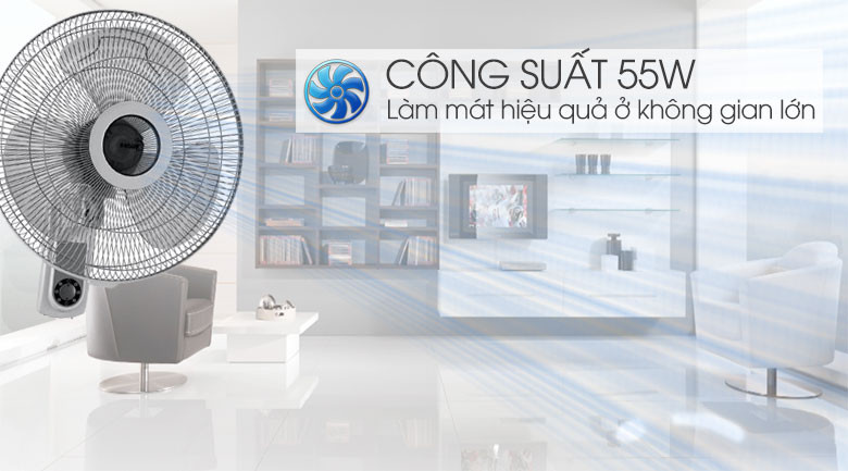Quạt Treo Tường 3 Cánh Midea FW40-6H (Công Suất 55W - 3 Cấp Gió) - Hàng Chính Hãng