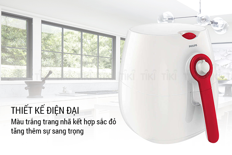 Nồi Chiên Không Dầu Philips HD9217/00 (1425W) - Trắng Đỏ