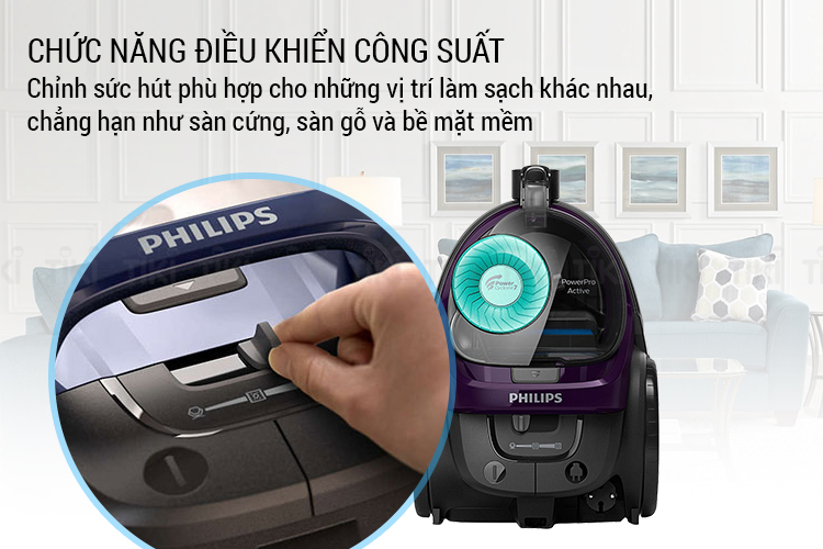 Máy hút bụi Philips có hộc chứa FC9571 - Hàng Chính Hãng