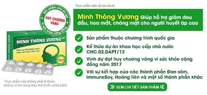 Thực phẩm bảo vệ sức khỏe viên nén Minh Thông Vương tăng cường tuần hoàn não, giảm đau đầu hoa mắt, chóng mặt 1