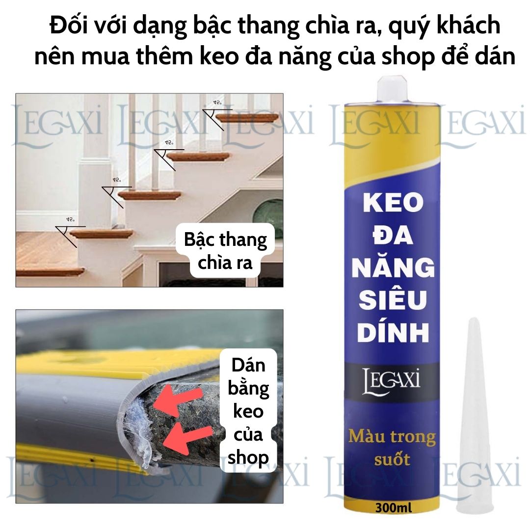 Miếng Dán Bậc Thang Chữ L, Dải Dán Cầu Thang, Bịt Góc Cạnh Chống Trượt Trơn Té Ngã An Toàn Cho Bé Người Lớn 1 Mét Legaxi