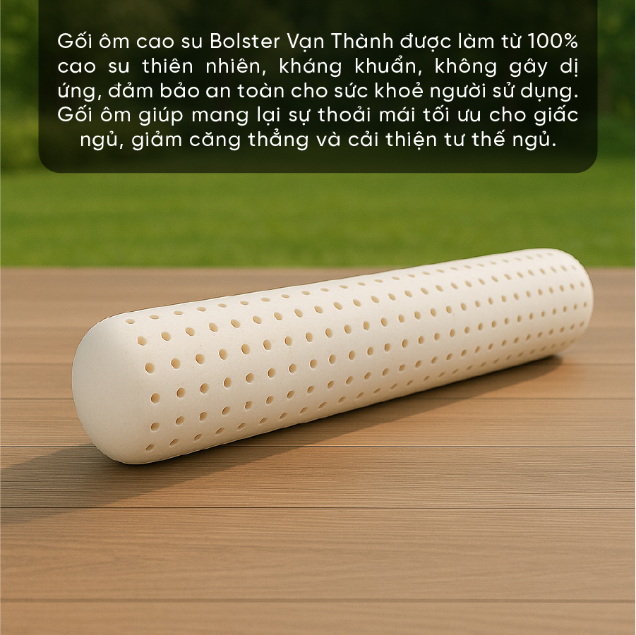 Gối Ôm Cao Su Vạn Thành Bolster VTGCSO20100 (20 x 100 cm) - Trắng