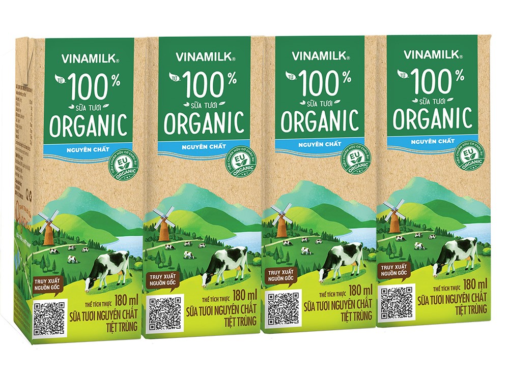 Thùng 12 Hộp Sữa Tươi Tiệt Trùng Vinamilk 100% Organic Không Đường (1lít)