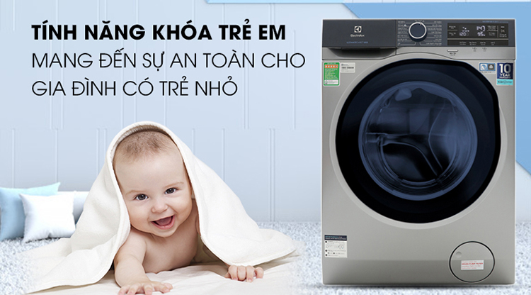 Máy Giặt Cửa Trước Inverter Electrolux EWF9523ADSA (9.5kg) - Hàng Chính Hãng (Bạc)