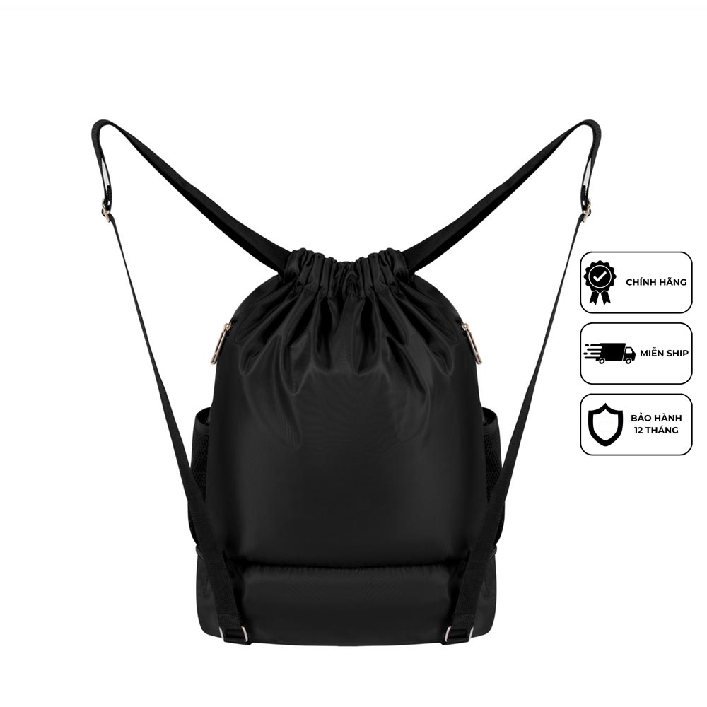 Balo dây rút thể thao đen Xbags Wisdom Xb 6004, Chất liệu chống thấm nước hiệu quả