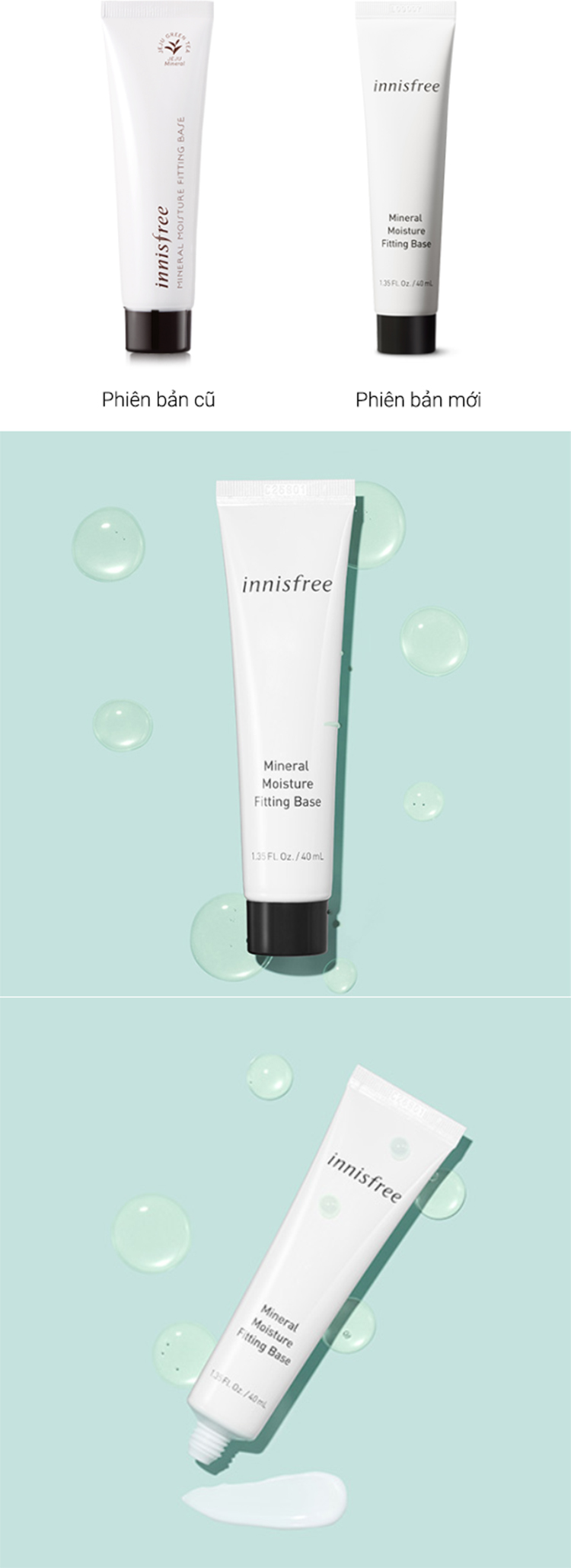 Kem Lót Trang Điểm Dưỡng Ẩm Innisfree Mineral Moisture Fitting Base 40ml - 131170294