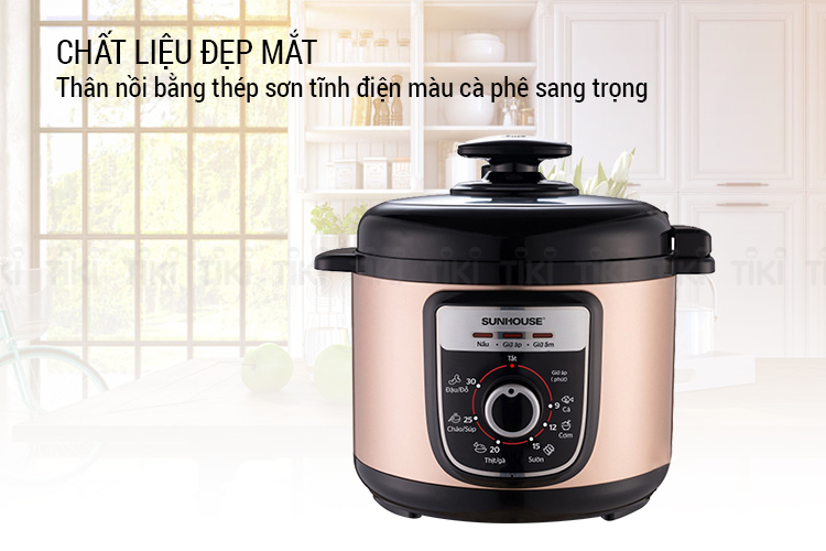 Nồi Áp Suất Điện Đa Năng Sunhouse Shd1653 (5.0 Lít) - Hàng Chính Hãng