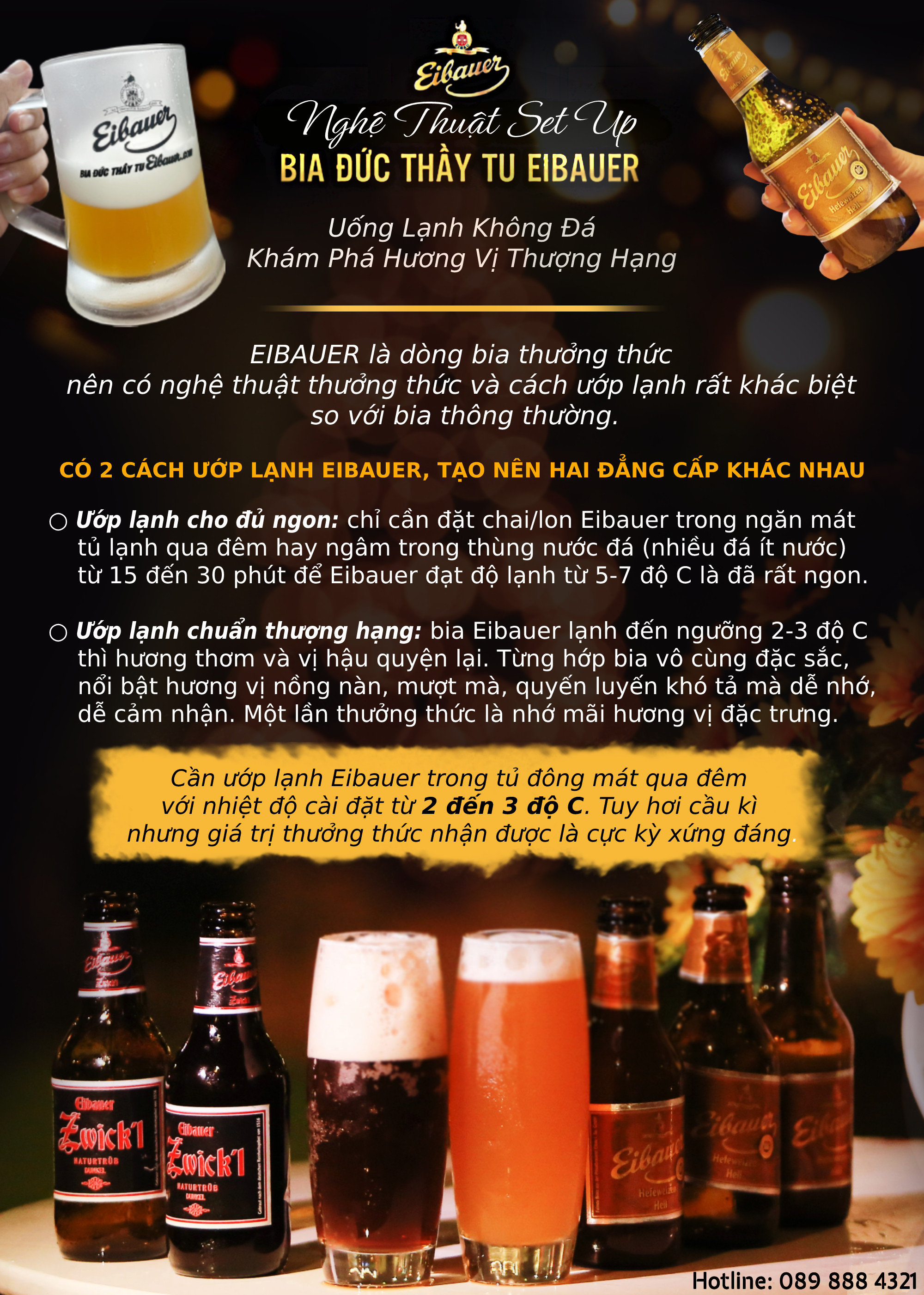 [BIA ĐỨC_SINCE 1810] Combo 2 Thùng Bia Tươi Thầy Tu EIBAUER HEFEWEIZEN HELL 5.2 ĐỘ - Bia Tươi Men Sống Thượng Hạng - Nhập Khẩu Chính Hãng